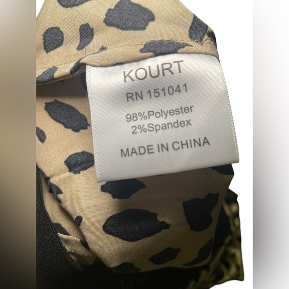 Kourt Satin Leopard Print Midi Skirt NWT Size Small – $118 Retail - Picture 5 of 6
